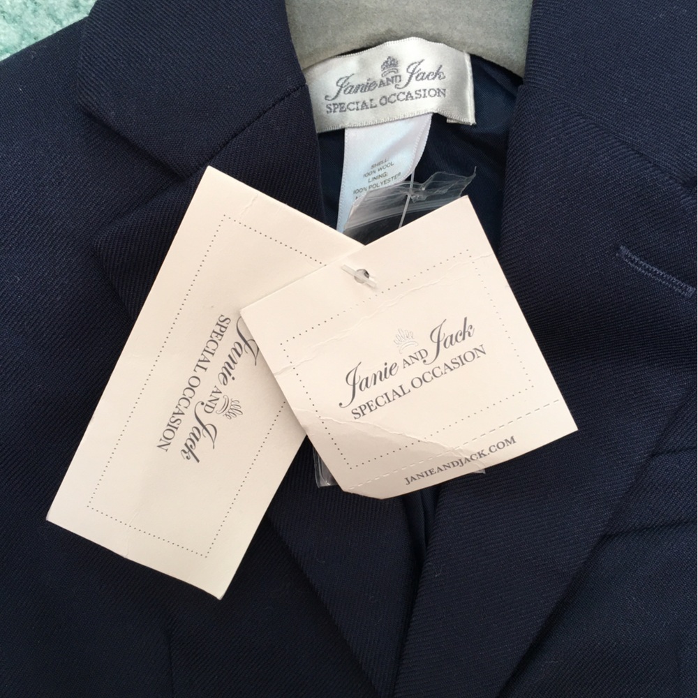 Janie and Jack Navy Blue Infant Baby Blazer - Picture 3 of 6